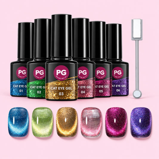 Cat Eye Gel Polish Set, 6 Colors with Magnet