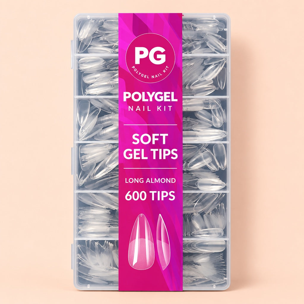 Soft Gel Nail Tips, Long Almond, 600 Count