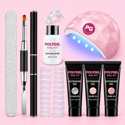 PolyGel Nail Kit with LED Lamp