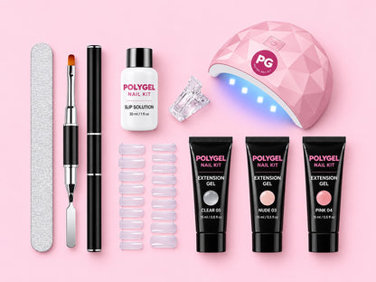 PolyGel Nail Kit with LED Lamp